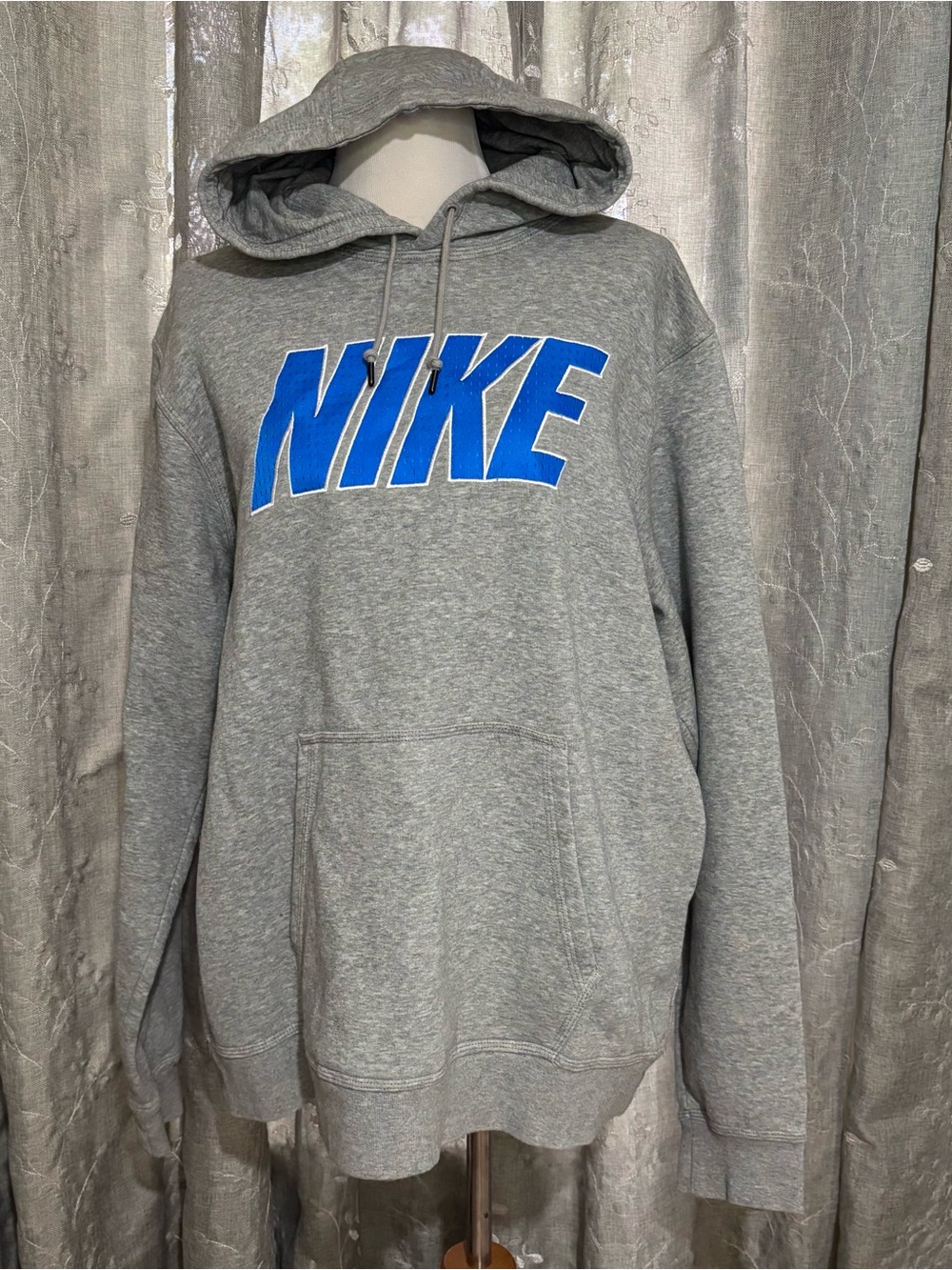 Nike Gray Pullover Hoodie with Blue NIKE Script